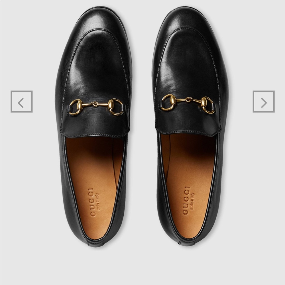 Authentic Black Gucci Jordaan Leather Loafer
